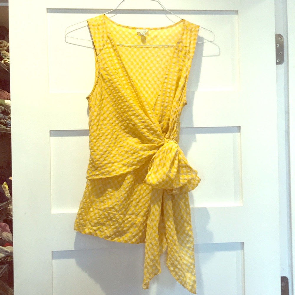 Anthropologie Odille Gingham Wrap Blouse
